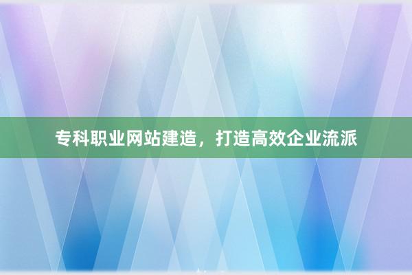专科职业网站建造，打造高效企业流派